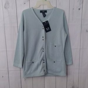 Moving Bleu Light Academia Women's Cardigan Old Money Size Small